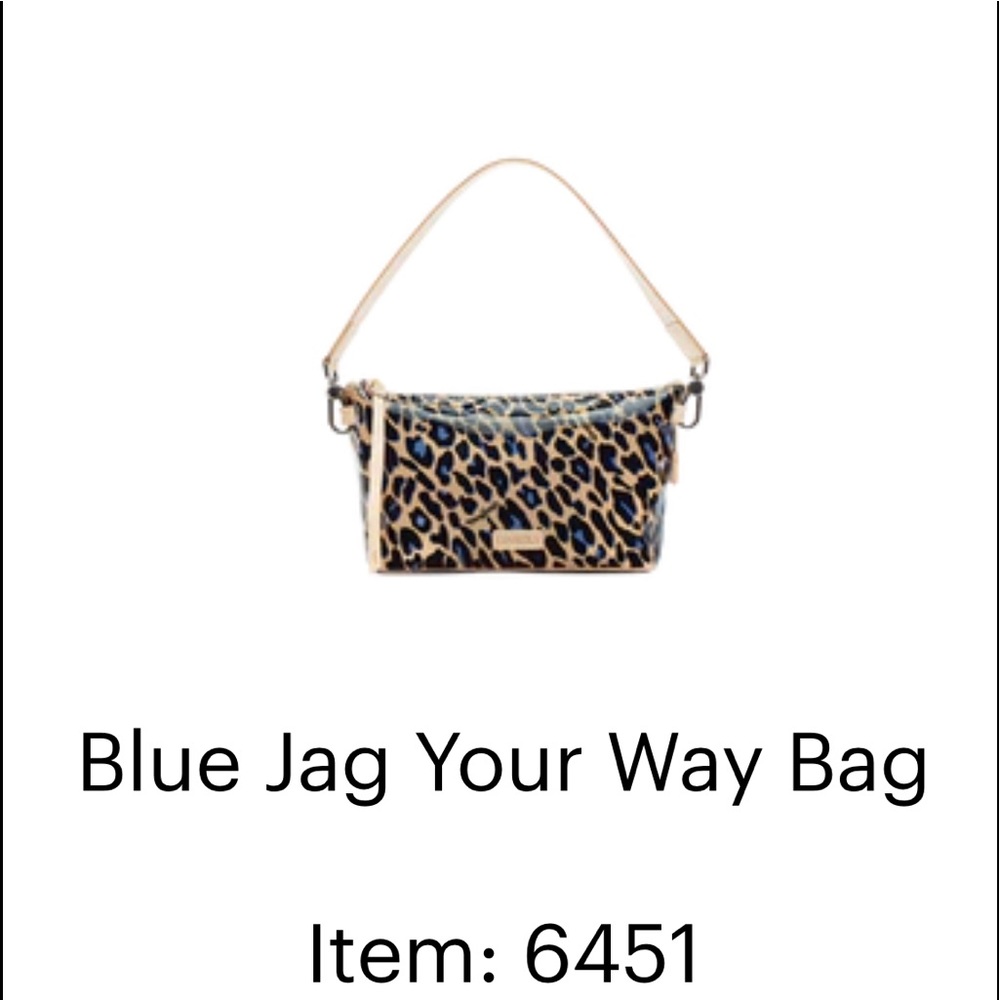 Consuela crossbody with added straps. Blue jag